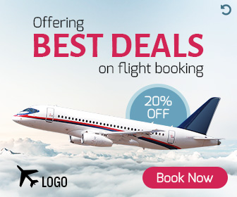 Flight Booking Banner | Travel Agency Ad Template