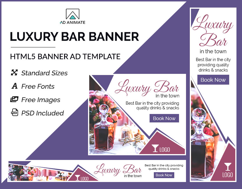 luxury bar banner ad templates