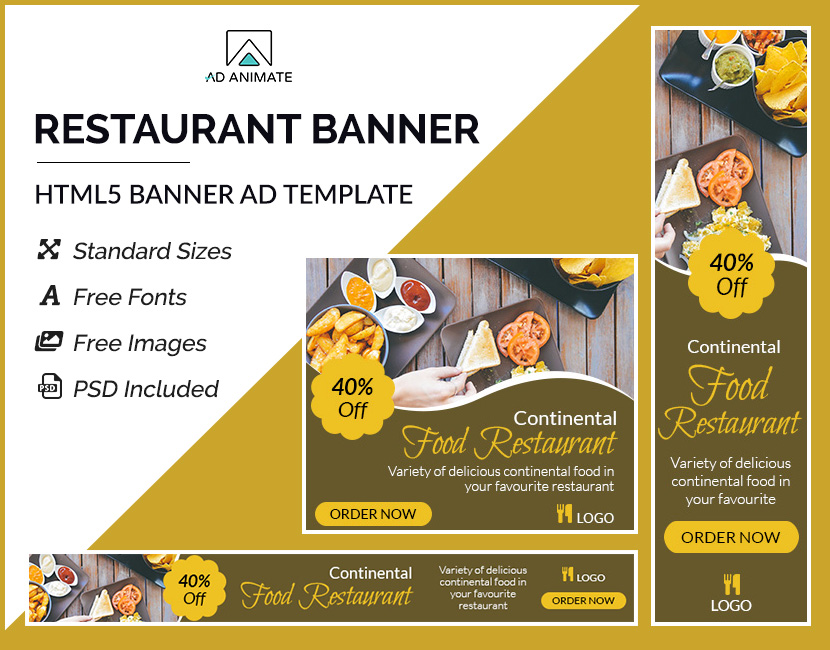 food restaurant banner ad templates
