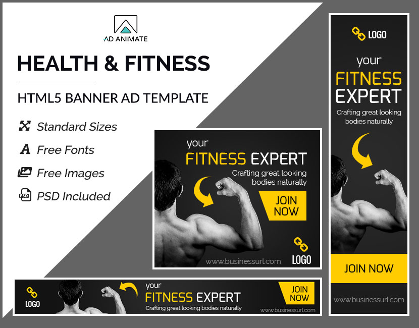fitness expert banner ad templates