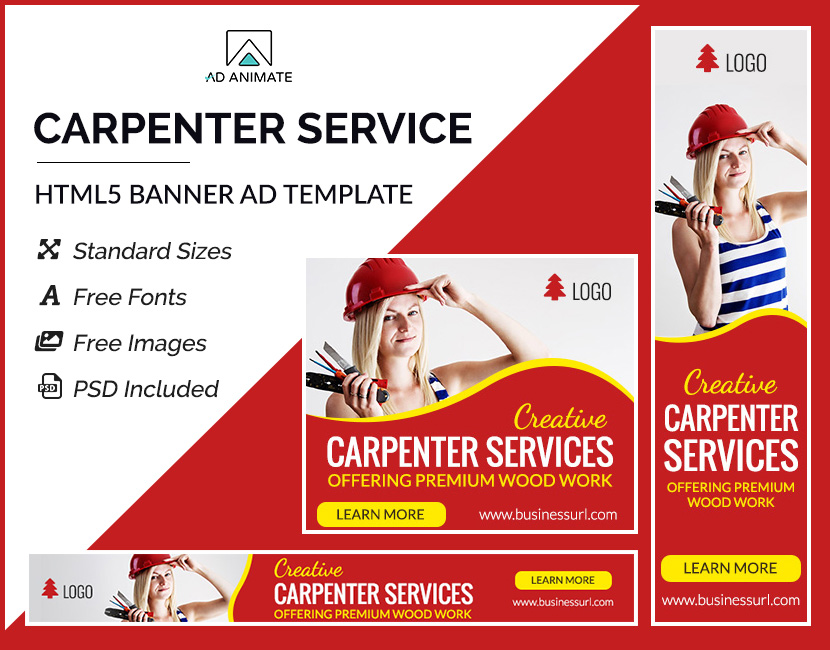 Carpenter Service Ad banner template