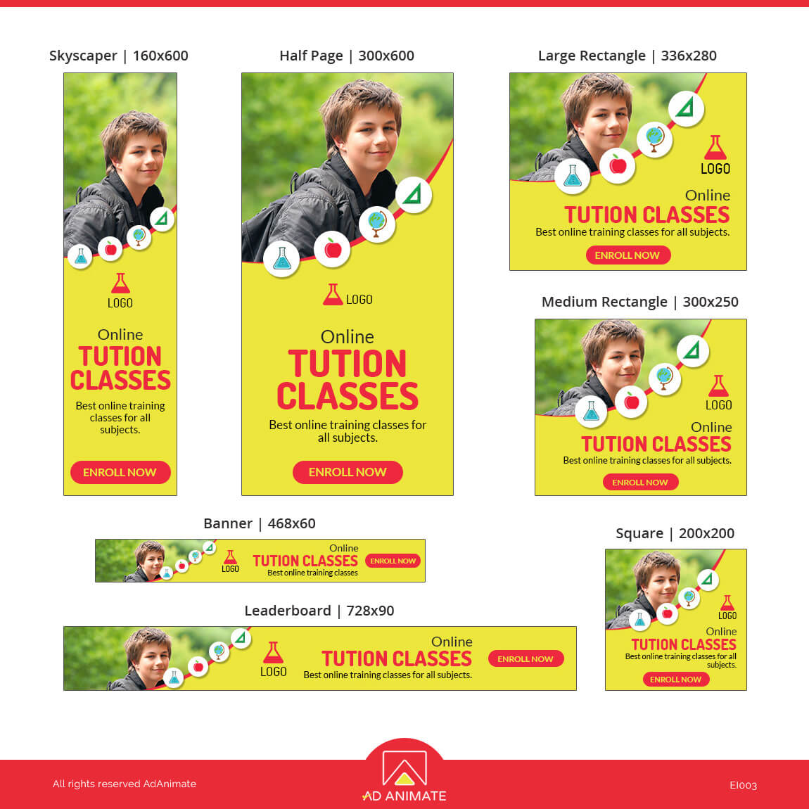  Tuition  Class Banner  Ad Education Design Template 